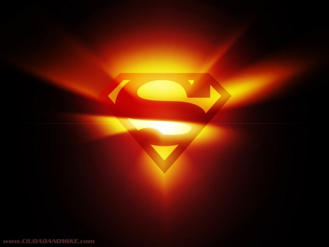 Símbolo do Superman S vermelho brilhante e radiante