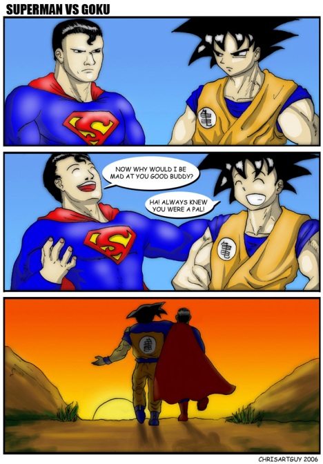 Goku e Superman amigos