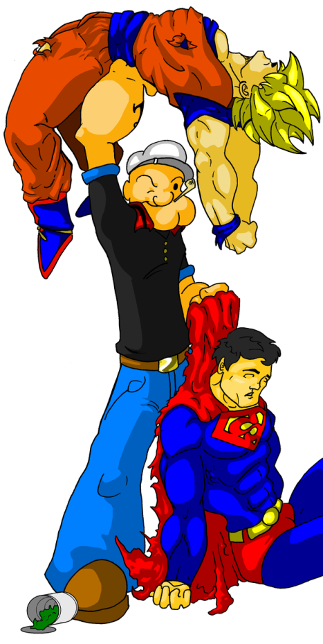 Superman e Goku contra Popeye